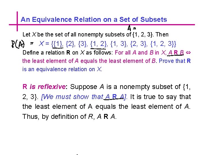 An Equivalence Relation on a Set of Subsets Let X be the set of