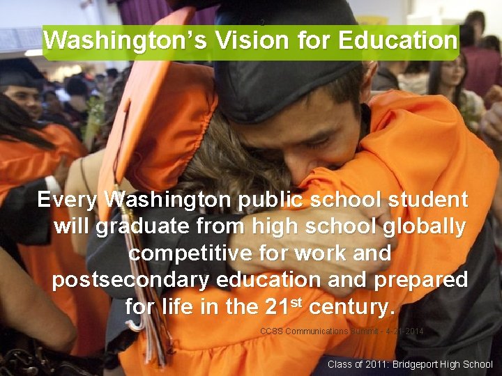 2 Washington’s Vision for Education Every Washington public school student will graduate from high