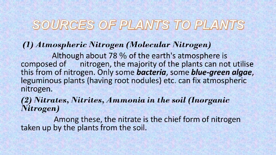 SOURCES OF PLANTS TO PLANTS • 