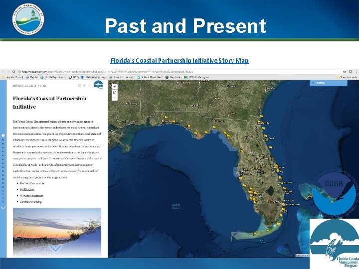 Past and Present Florida's Coastal Partnership Initiative Story Map 