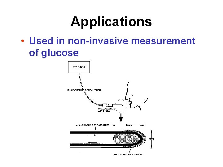 Applications • Used in non-invasive measurement of glucose 