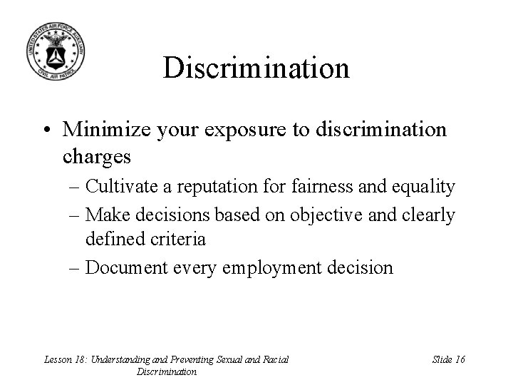 Understanding and Preventing Sexual and Racial Discrimination Lesson