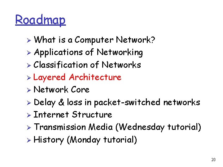 Roadmap Ø What is a Computer Network? Ø Applications of Networking Ø Classification of