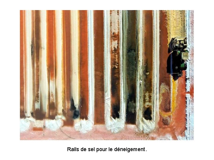 Rails de sel pour le déneigement. Rails de sel pour le déneigement.