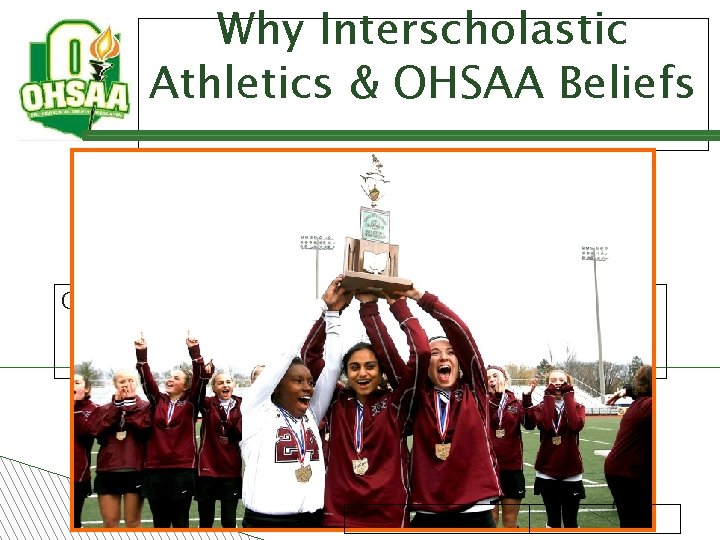 Why Interscholastic Athletics & OHSAA Beliefs Click to edit Master subtitle style 