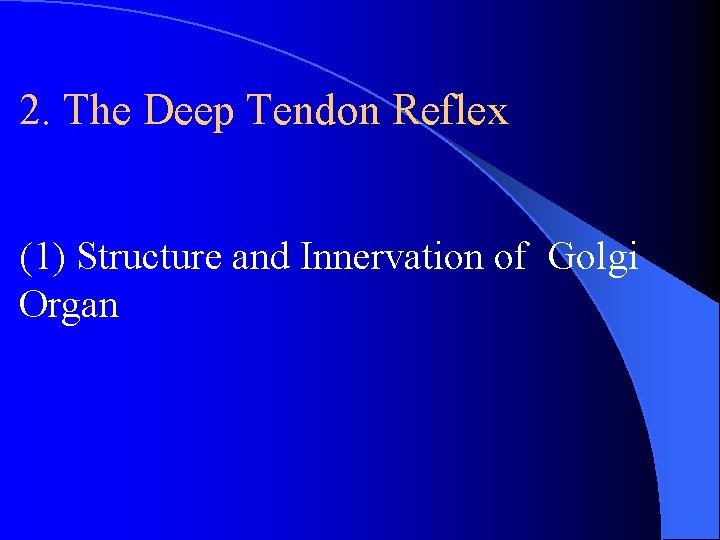 2. The Deep Tendon Reflex (1) Structure and Innervation of Golgi Organ 