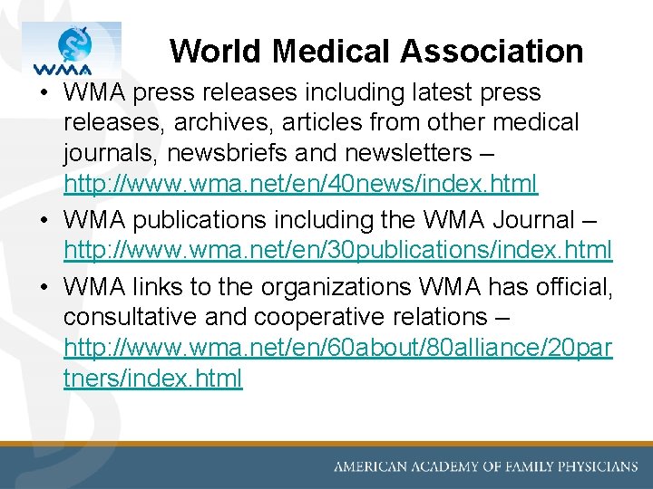 World Medical Association • WMA press releases including latest press releases, archives, articles from World Medical Association • WMA press releases including latest press releases, archives, articles from