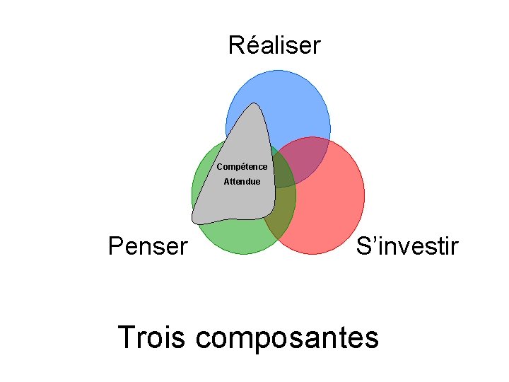 Réaliser Compétence Attendue Penser S’investir Trois composantes 