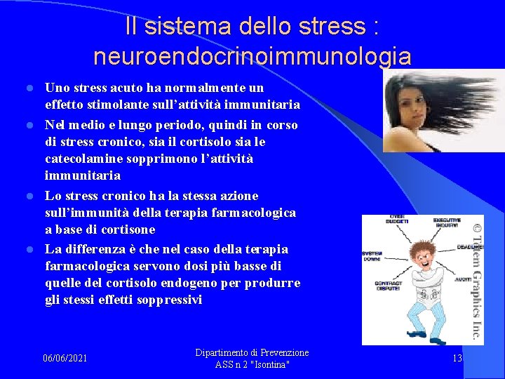 Il sistema dello stress : neuroendocrinoimmunologia Uno stress acuto ha normalmente un effetto stimolante