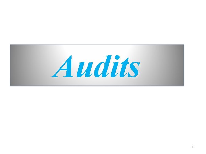 Audits 1 Audits 1