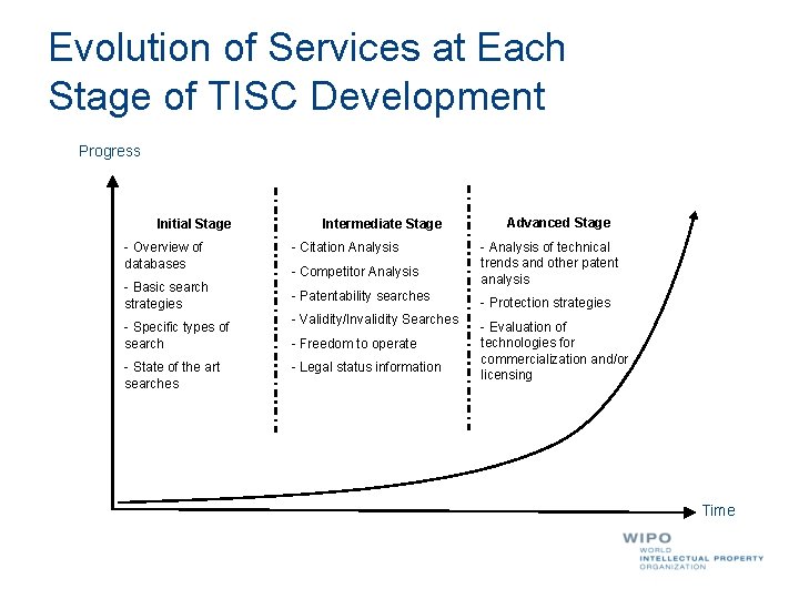 Evolution of Services at Each Stage of TISC Development Progress Initial Stage - Overview