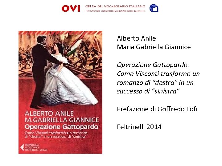 Alberto Anile Maria Gabriella Giannice Operazione Gattopardo. Come Visconti trasformò un romanzo di “destra”