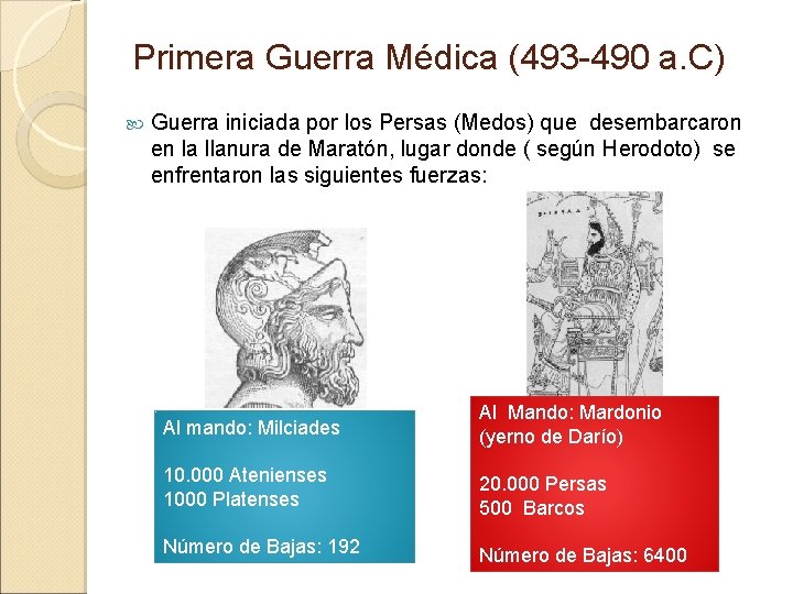 Primera Guerra Médica (493 -490 a. C) Guerra iniciada por los Persas (Medos) que Primera Guerra Médica (493 -490 a. C) Guerra iniciada por los Persas (Medos) que