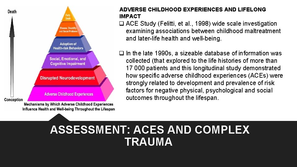 ADVERSE CHILDHOOD EXPERIENCES AND LIFELONG IMPACT q ACE Study (Felitti, et al. , 1998) ADVERSE CHILDHOOD EXPERIENCES AND LIFELONG IMPACT q ACE Study (Felitti, et al. , 1998)