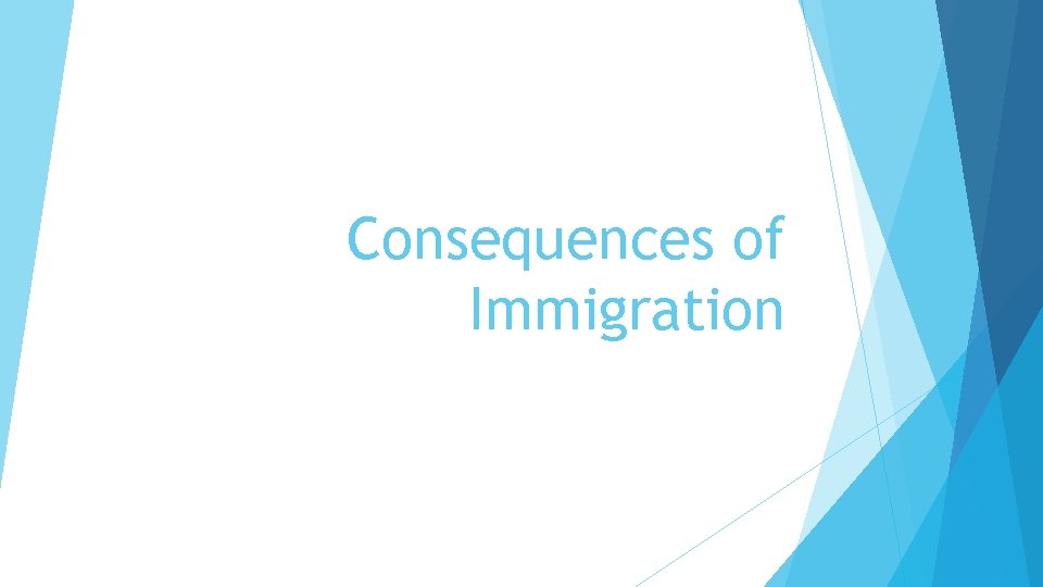 Consequences of Immigration 