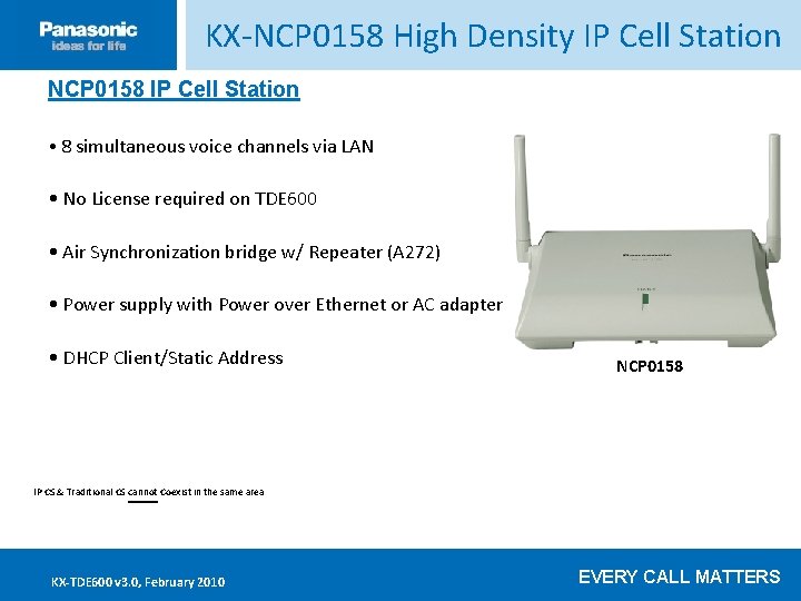 KX-NCP 0158 High Density IP Cell Station NCP 0158 IP Cell Station Click ____to__edit