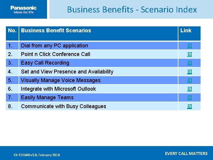 Business Benefits - Scenario Index Click ____to __edit ____ Master _____text ____ styles ______