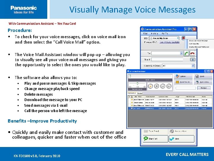 Visually Manage Voice Messages With Communication Assistant – Yes You Can! Click ____to __edit