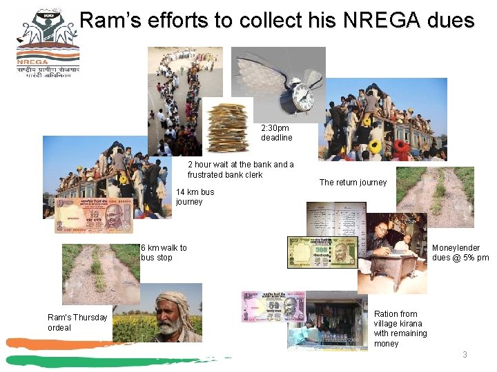Ram’s efforts to collect his NREGA dues 2: 30 pm deadline 2 hour wait