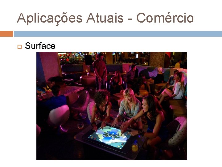Aplicações Atuais - Comércio Surface Aplicações Atuais - Comércio Surface