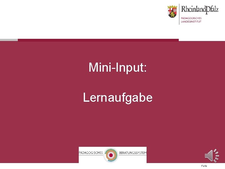 Mini-Input: Lernaufgabe Folie 