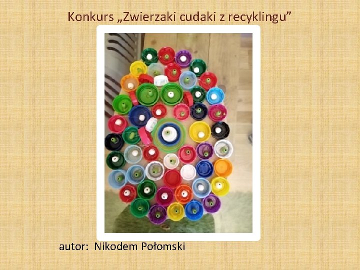 Konkurs „Zwierzaki cudaki z recyklingu” autor: Nikodem Połomski 