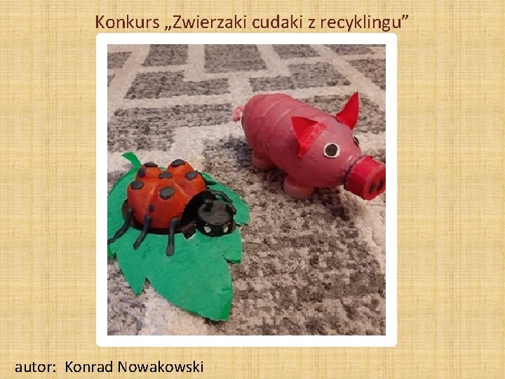 Konkurs „Zwierzaki cudaki z recyklingu” autor: Konrad Nowakowski 