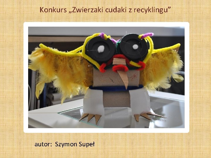 Konkurs „Zwierzaki cudaki z recyklingu” autor: Szymon Supeł 