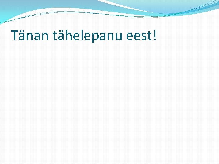 Tänan tähelepanu eest! 