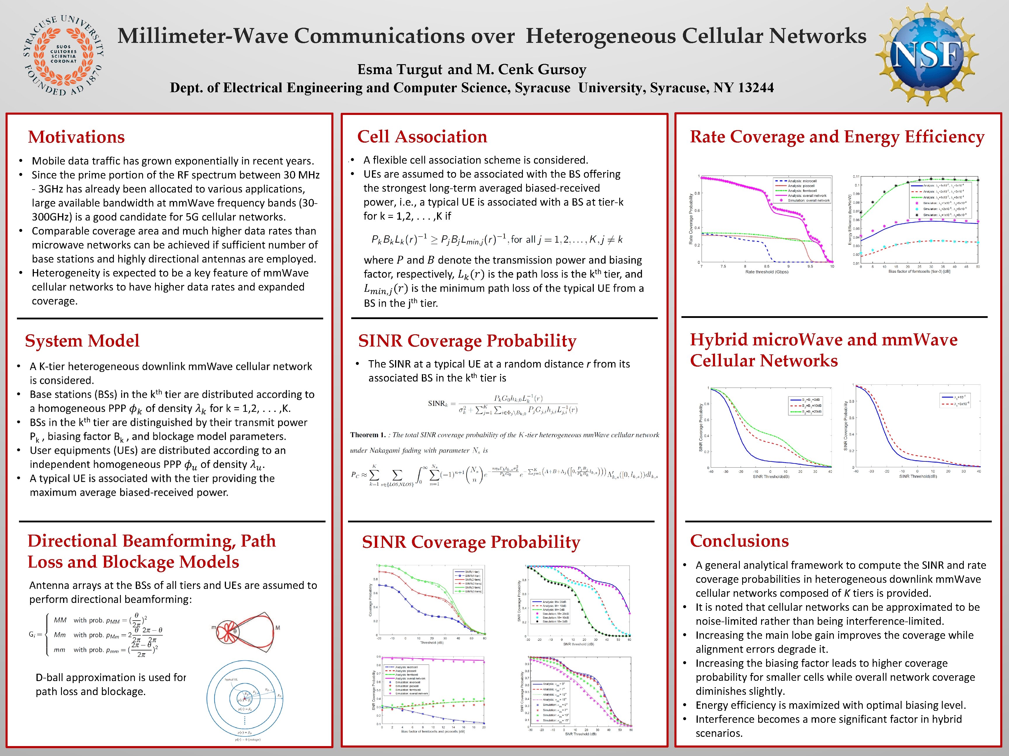 Millimeter-Wave Communications over Heterogeneous Cellular Networks Esma Turgut and M. Cenk Gursoy Dept. of