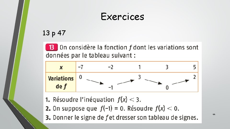 Exercices 13 p 47 44 Exercices 13 p 47 44