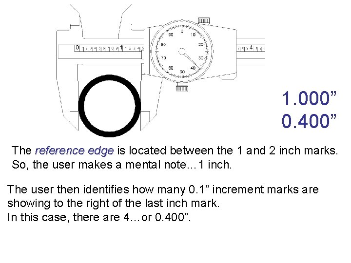 1. 000” 0. 400” The reference edge is located between the 1 and 2