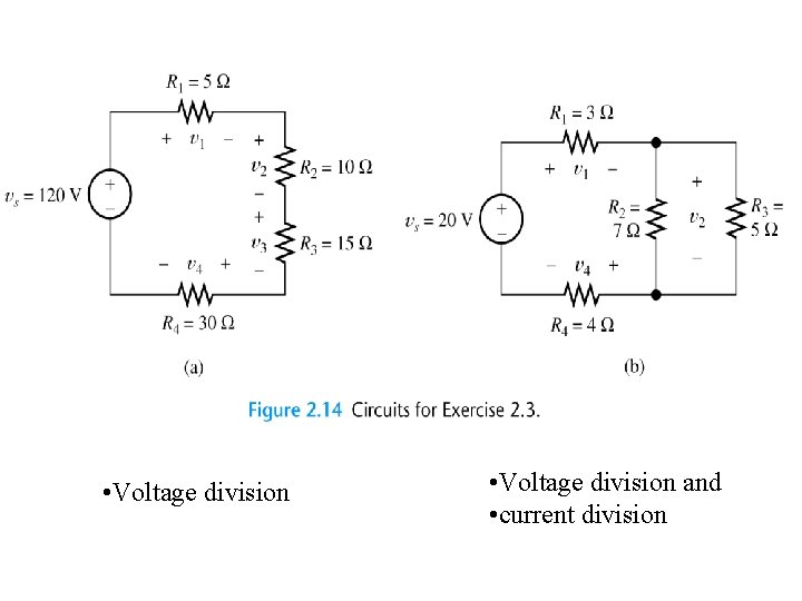 • Voltage division and • current division 