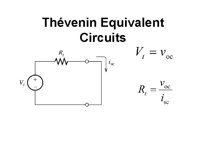 Thévenin Equivalent Circuits 