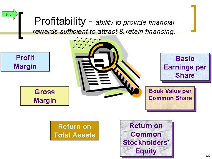 P 3 Profitability - ability to provide financial rewards sufficient to attract & retain