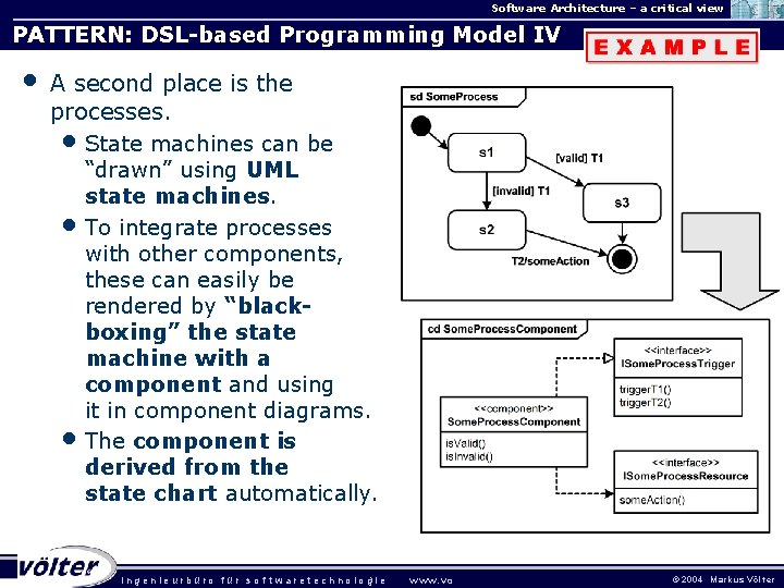 Software Architecture – a critical view PATTERN: DSL-based Programming Model IV • A second