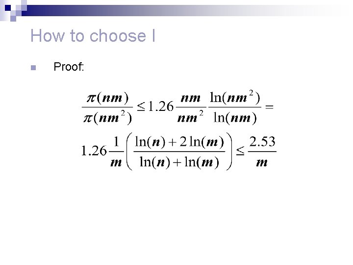 How to choose I n Proof: 