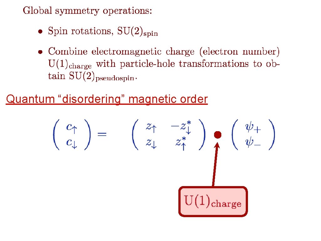 Quantum “disordering” magnetic order 