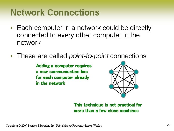 Network Connections • Each computer in a network could be directly connected to every Network Connections • Each computer in a network could be directly connected to every