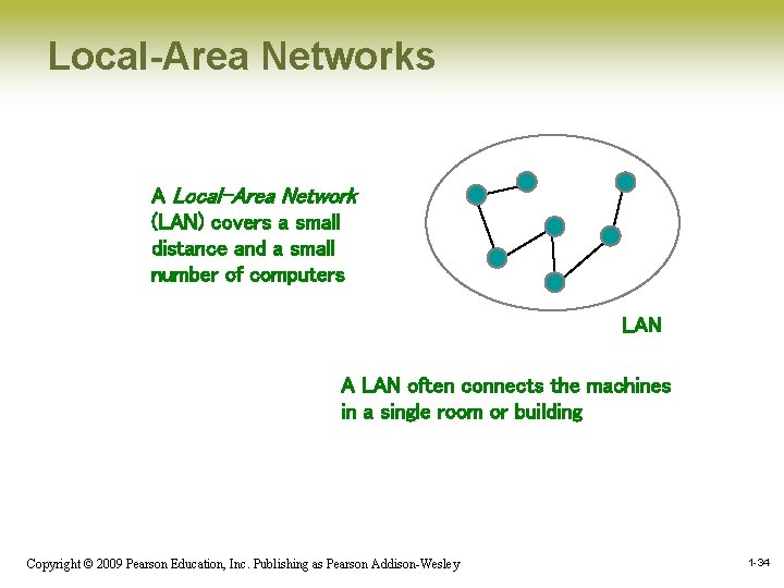 Local-Area Networks A Local-Area Network (LAN) covers a small distance and a small number Local-Area Networks A Local-Area Network (LAN) covers a small distance and a small number