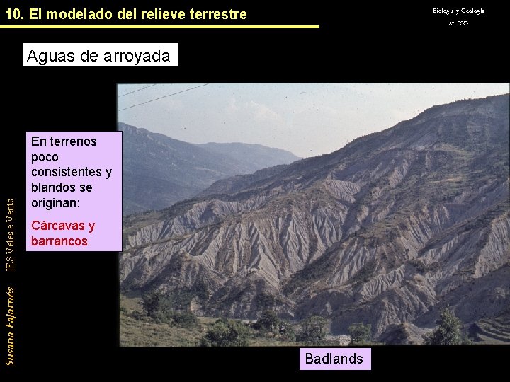 10. El modelado del relieve terrestre Biología y Geología 4º ESO Susana Fajarnés IES