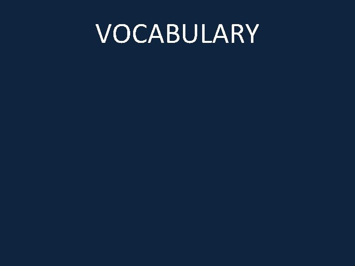 VOCABULARY 