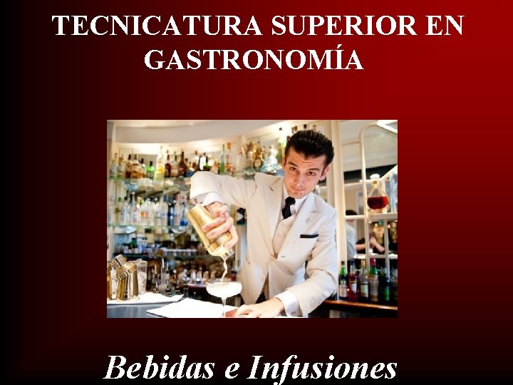 TECNICATURA SUPERIOR EN GASTRONOMÍA Bebidas e Infusiones 