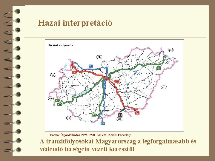 Hazai interpretáció A tranzitfolyosókat Magyarország a legforgalmasabb és védendő térségein vezeti keresztül 