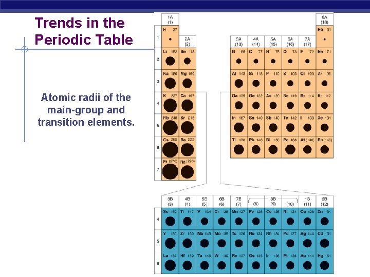 Trends in the Periodic Table Atomic radii of the main-group and transition elements. 