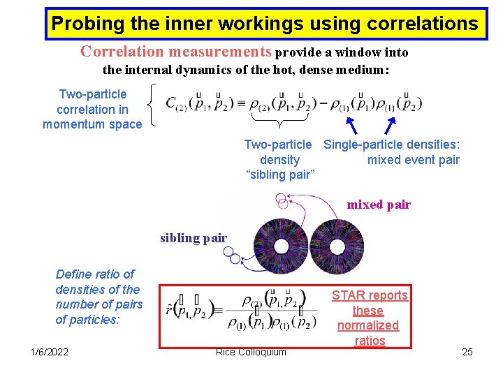 Probing the inner workings using correlations Correlation measurements provide a window into the internal