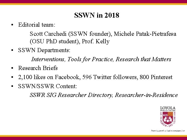SSWN in 2018 • Editorial team: Scott Carchedi (SSWN founder), Michele Patak-Pietrafesa (OSU Ph. SSWN in 2018 • Editorial team: Scott Carchedi (SSWN founder), Michele Patak-Pietrafesa (OSU Ph.