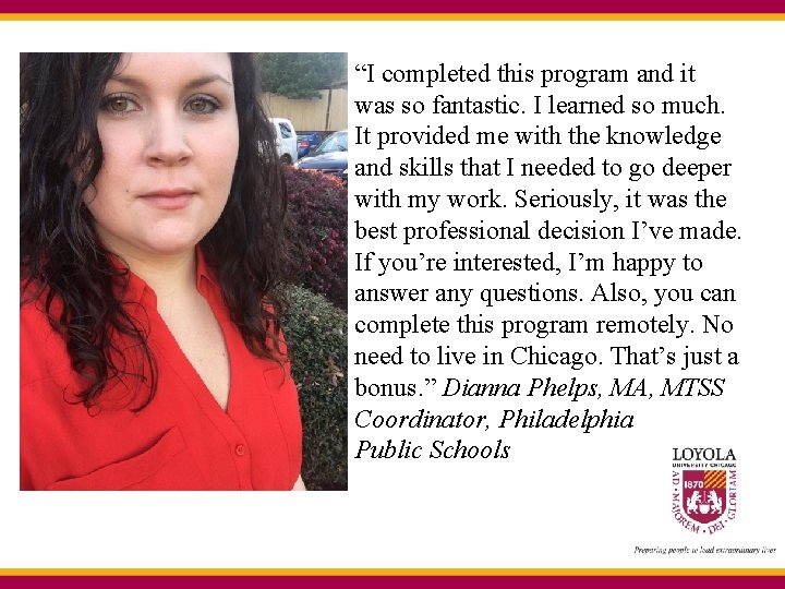 “I completed this program and it was so fantastic. I learned so much. It “I completed this program and it was so fantastic. I learned so much. It