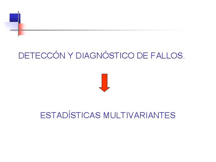 DETECCÓN Y DIAGNÓSTICO DE FALLOS. ESTADÍSTICAS MULTIVARIANTES 