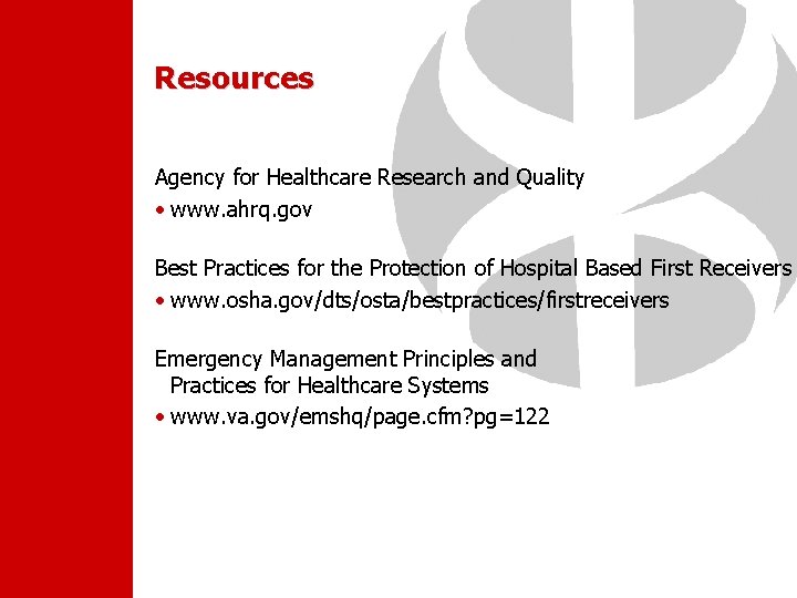 Resources Agency for Healthcare Research and Quality • www. ahrq. gov Best Practices for